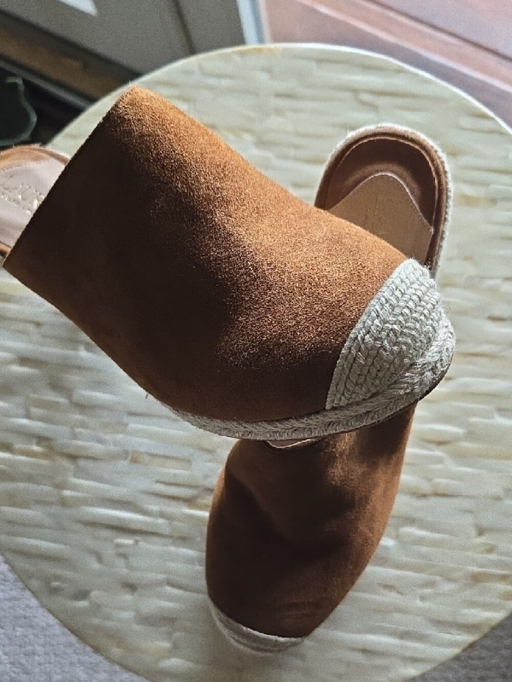 Lauren Ralph Lauren Brown Suede Espadrille Mule - Picture 8 of 9